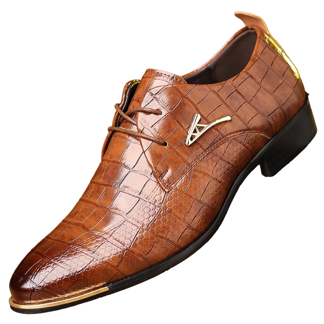 Men's Plus Size Leather Dress Shoes: Elegant Pointed Toe Design - cas7m