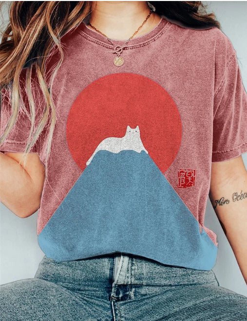 Women's Letter Casual Loose Short Sleeves Blouse - cas7m