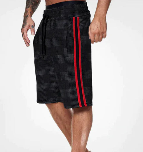 Check Striped Fashion Slim Shorts Beach Pants Men - cas7m