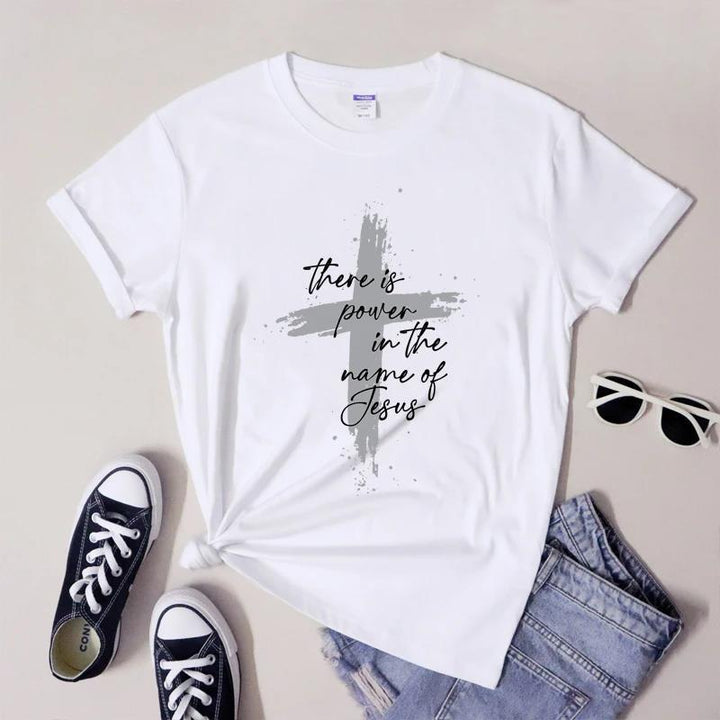 There Is Power In The Name Of Jesus Shirt Unisex Short Sleev - cas7m
