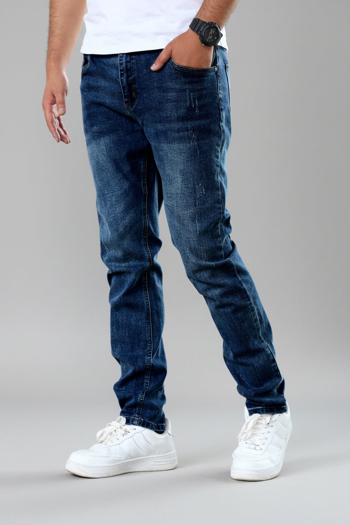 Slim Fit Stretch Men's Youth Blue Casual Pants - cas7m