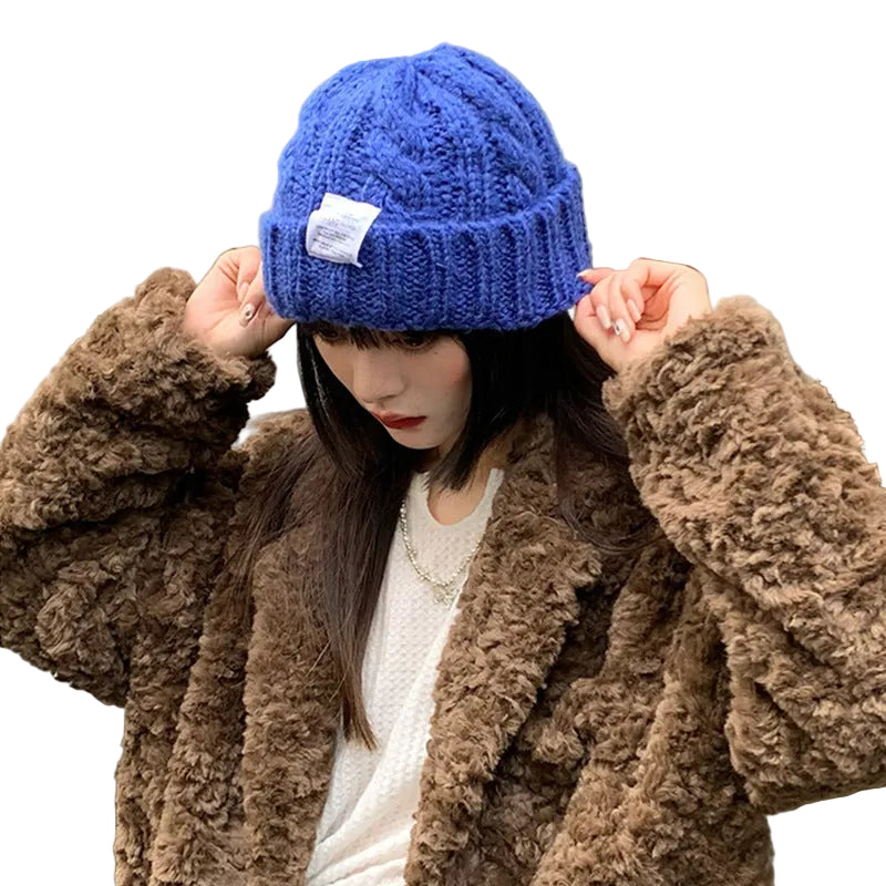 Pure Japanese Fried Dough Twist Wool Warm Ear Protection Knitting Headgear - cas7m