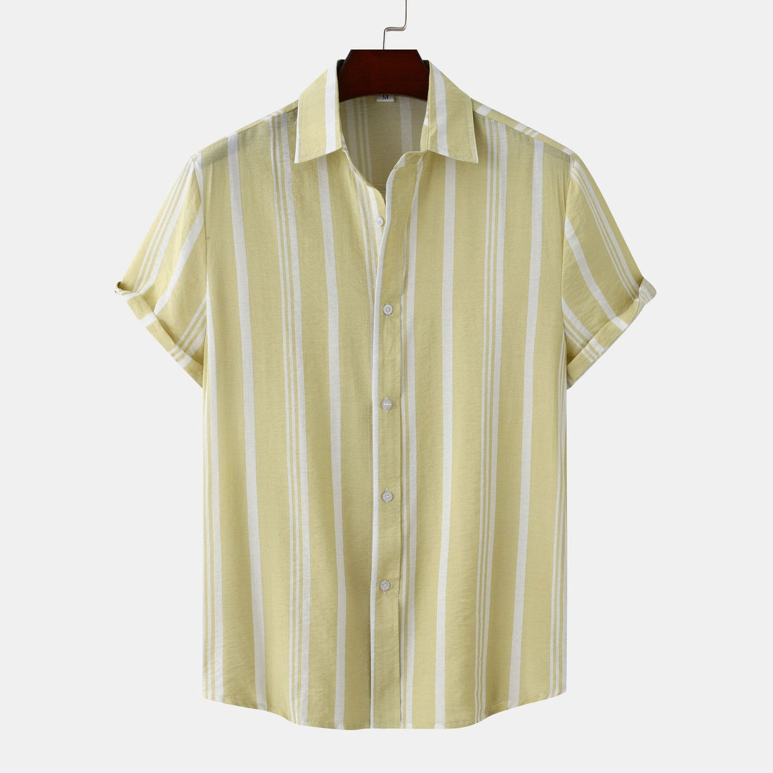Men's Casual Striped Printed Short Sleeve Shirt - cas7m