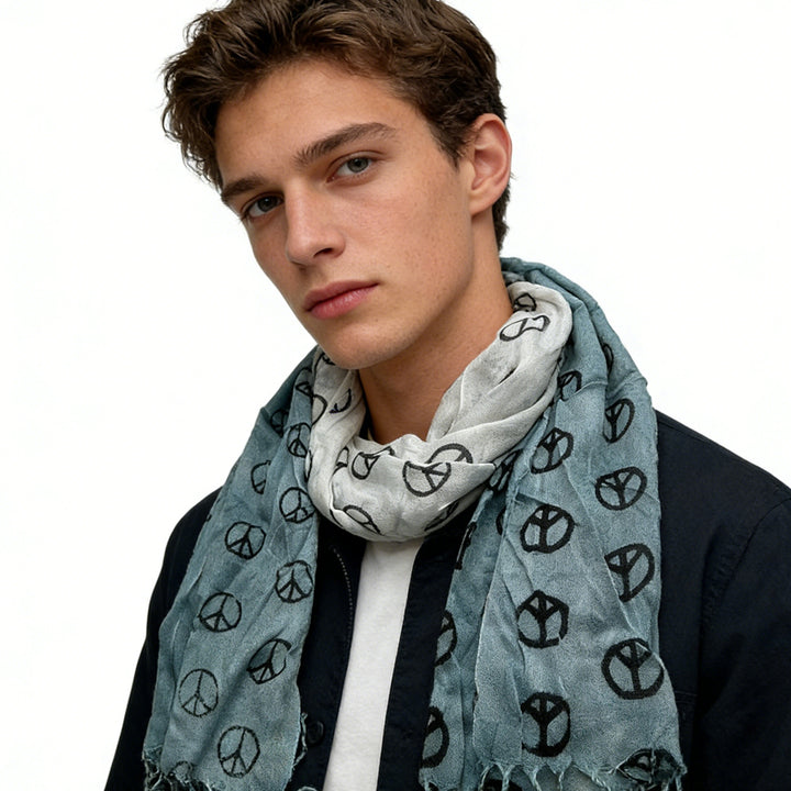 2pcs Understated Elegance Subtle Pattern Scarf Grey Printed Scarf,vacation,daily Life,evening Party,Office Appropriate Subtlety For Women Men - cas7m