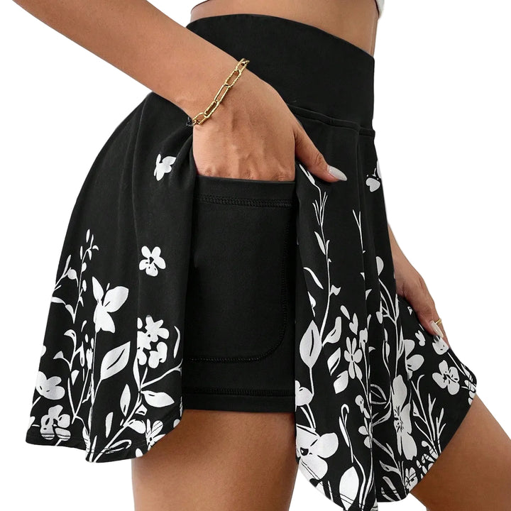 Pocket Minimalist Flower Printed Shorts With Pockets Shorts Inside Out Back To School Outfits - cas7m