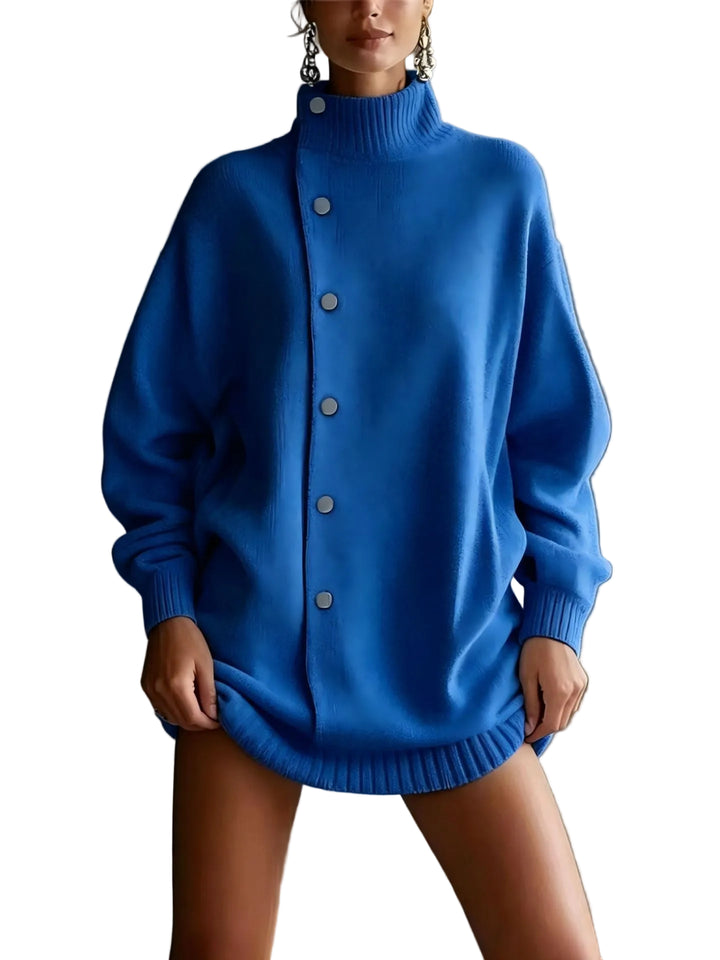 Womens Turtleneck Sweater Cardigan Knitted Outerwear For FallWinter - cas7m