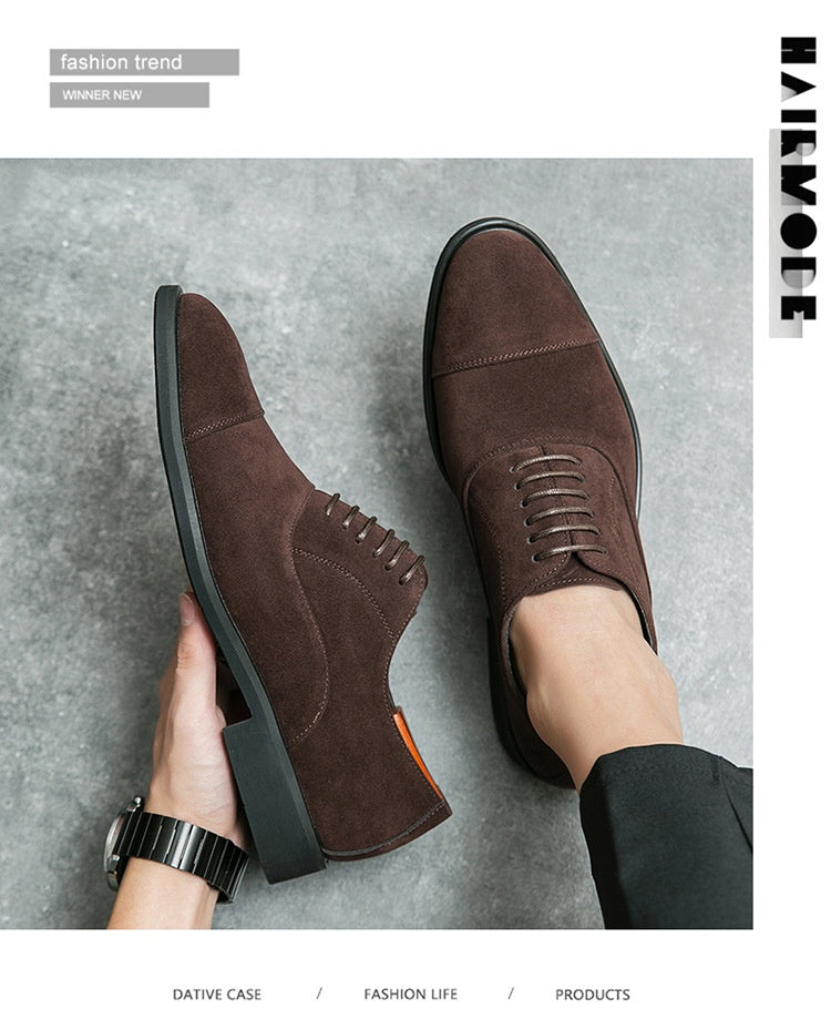 Frosted Business Casual Leather Shoes - cas7m