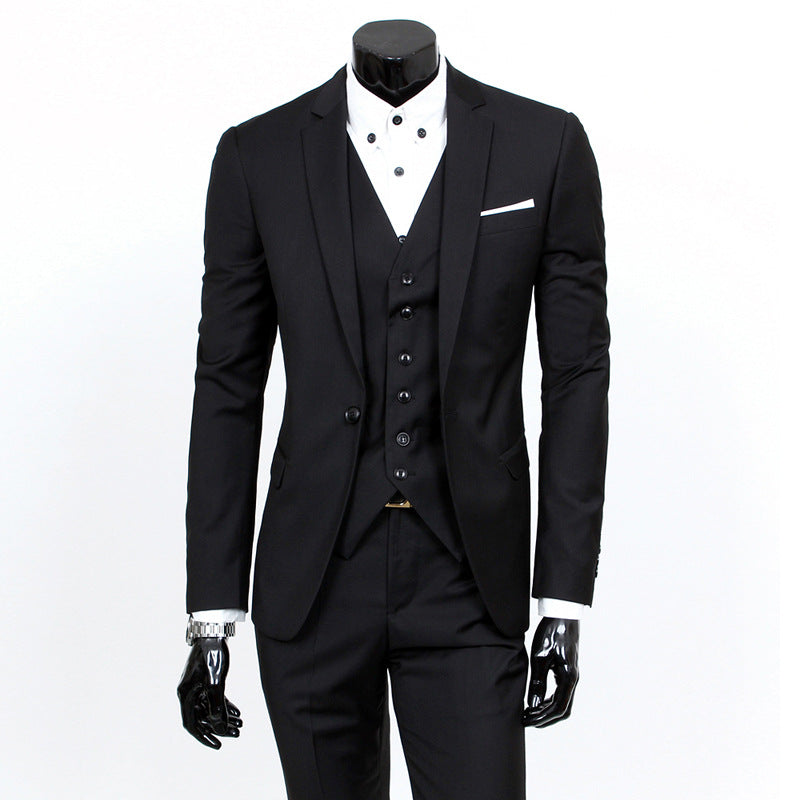 Suit Set Three-piece Set Slim-fit Korean Formal Wear - cas7m