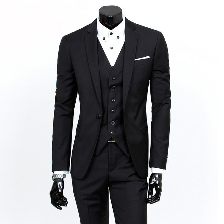 Suit Set Three-piece Set Slim-fit Korean Formal Wear - cas7m