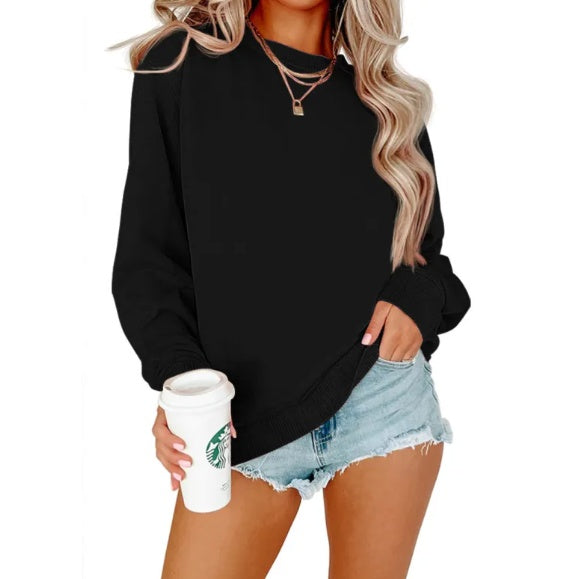 Basic Solid Crew Neck Hoodie