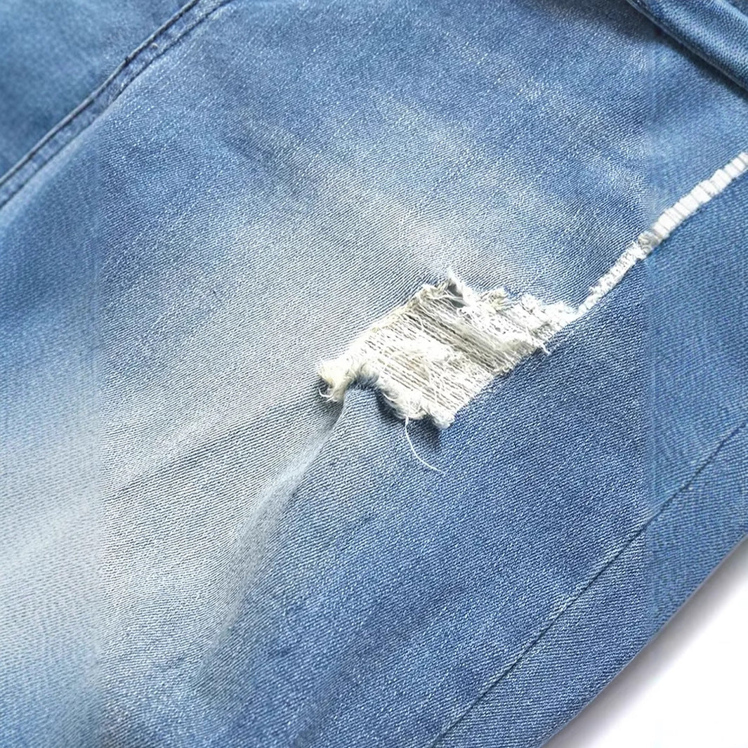 Men's Ripped Fashion Personality Street Trend Style Jeans - cas7m
