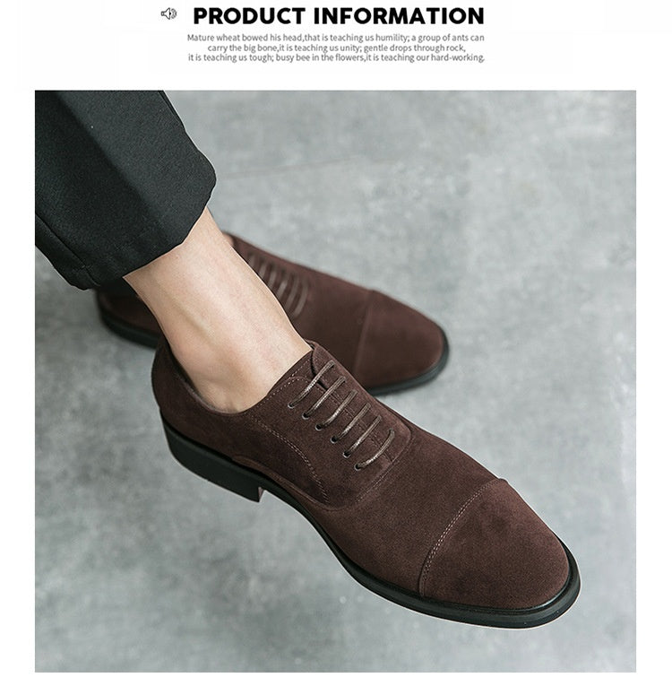 Frosted Business Casual Leather Shoes - cas7m