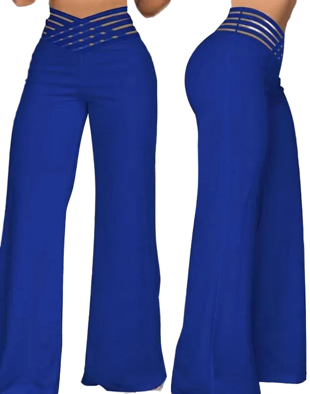 Hollow-out Belt Trousers Micro-flared - cas7m