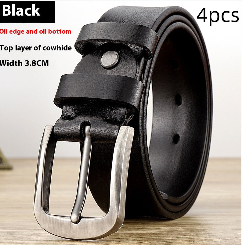 First Layer Cow Leather Belt Men - cas7m
