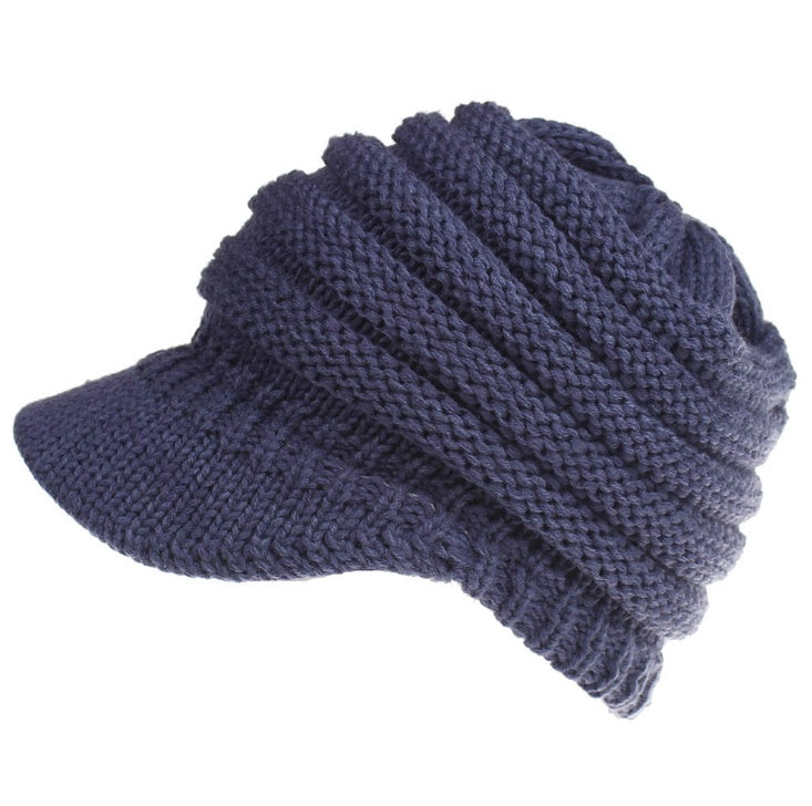 BeanieTail Knit Hat for Stylish Ponytails & Buns - Warm & Versatile - cas7m