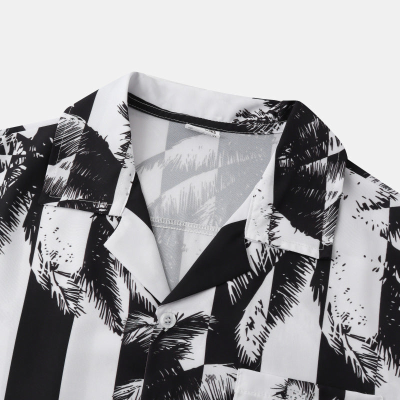 Loose Fashion Short Sleeve Printed Shirt - cas7m