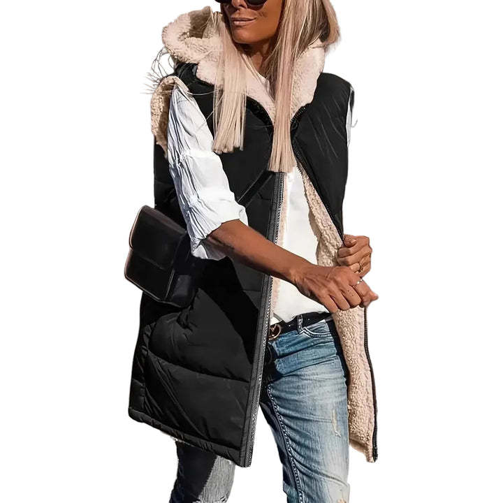 Hooded Double-sided Slim Fit Elegant Cardigan Vest - cas7m