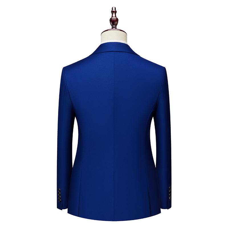 Men's Business Casual Double-breasted Suit Jacket Fashion Solid Color Coat - cas7m