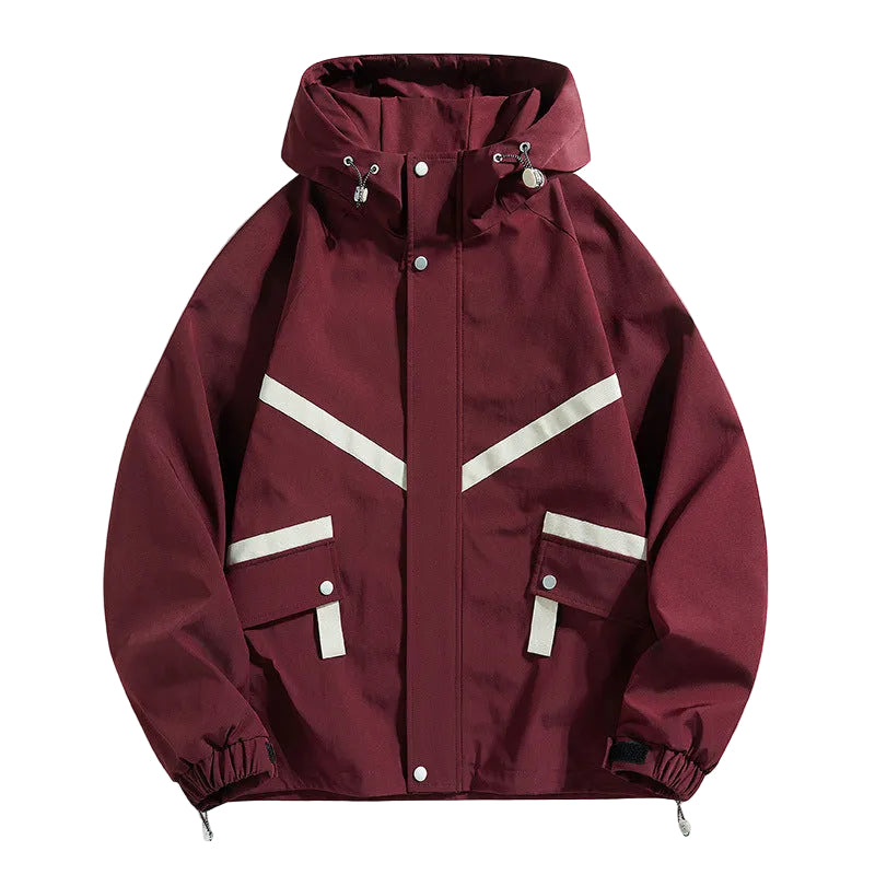 Hooded Jacket Waterproof Fashionable Jacket Outdoor Leisure Couple's Tops - cas7m