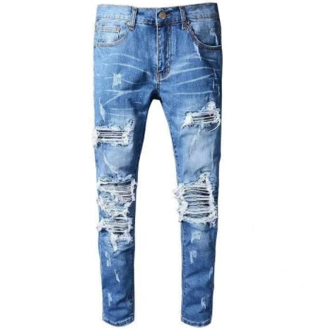 Men's Slim European Style Denim Trousers - cas7m