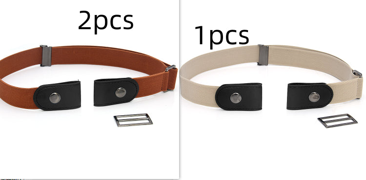 New Slim Elastic Invisible Belt Simple Lazy Belt Fat Elastic Leather - cas7m