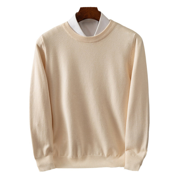 Round Neck Pullover Bottoming Shirt Casual Business Loose Long Sleeve Sweater - cas7m