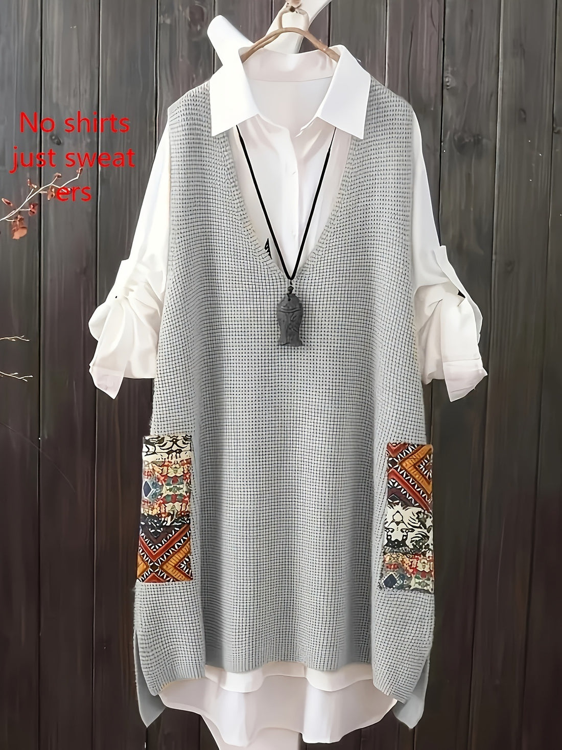 Women's Knitted Vest Loose V-neck - cas7m