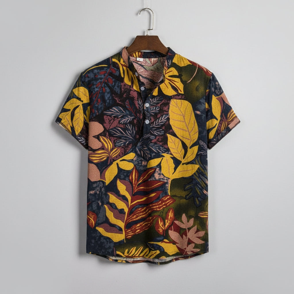 New Short-sleeved Linen Shirt For Men - cas7m