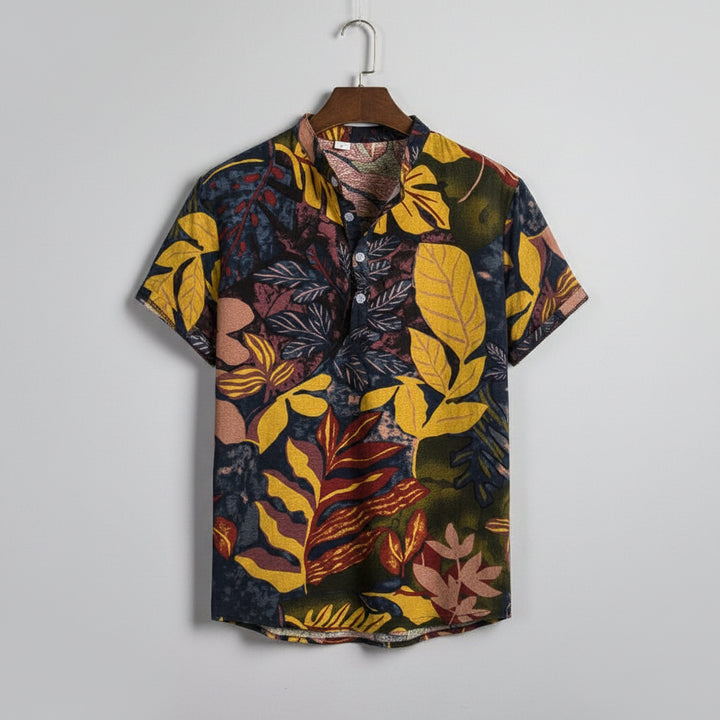 New Short-sleeved Linen Shirt For Men - cas7m