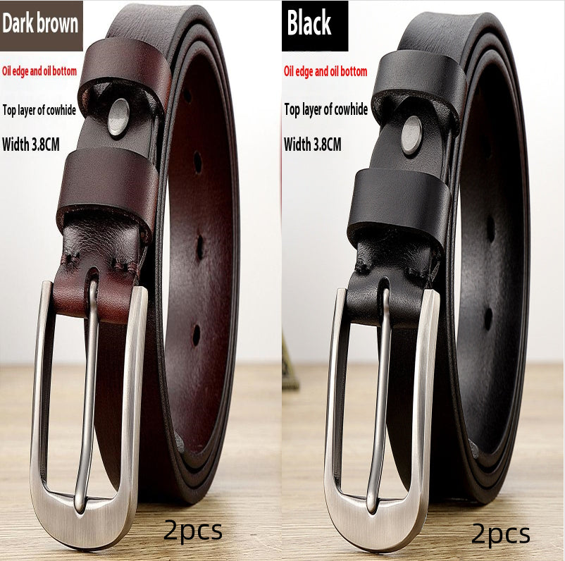 First Layer Cow Leather Belt Men - cas7m