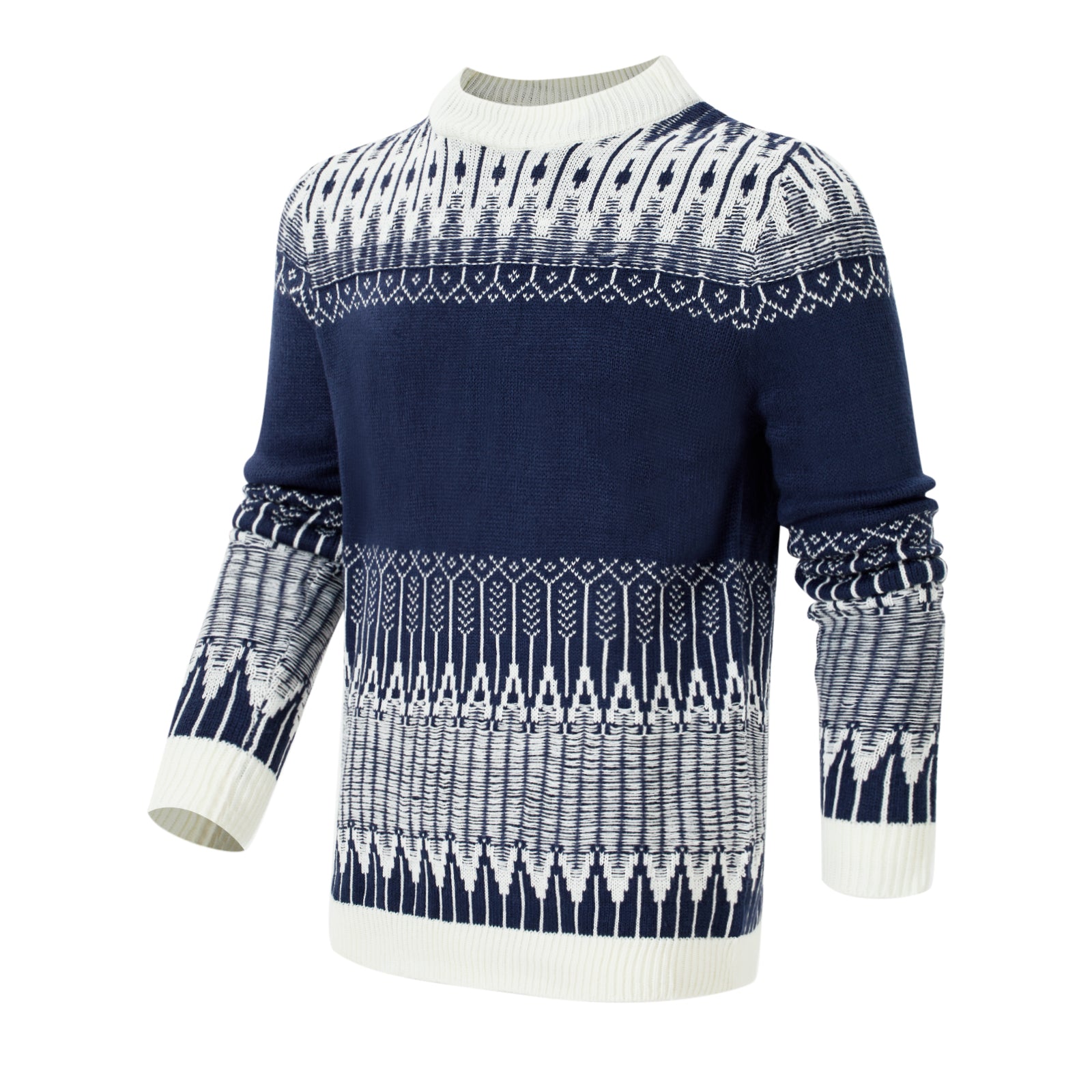 Men's Knitted Sweater Fashion Long-sleeved Pullover Tops Fall And Winter Clothing - cas7m