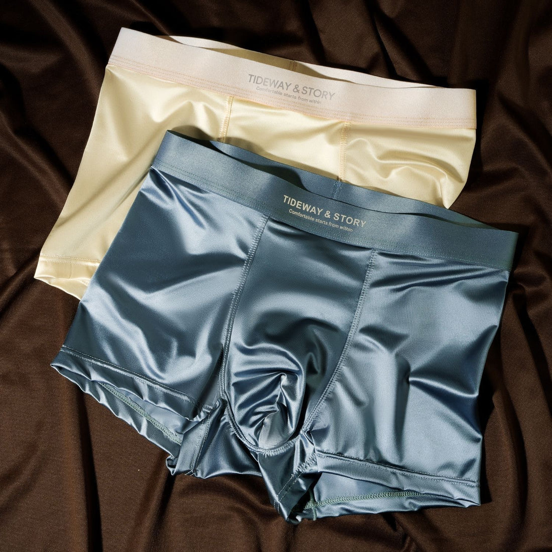 Ice Silk Mens Underwear Light Luxury Satin Boxers - cas7m