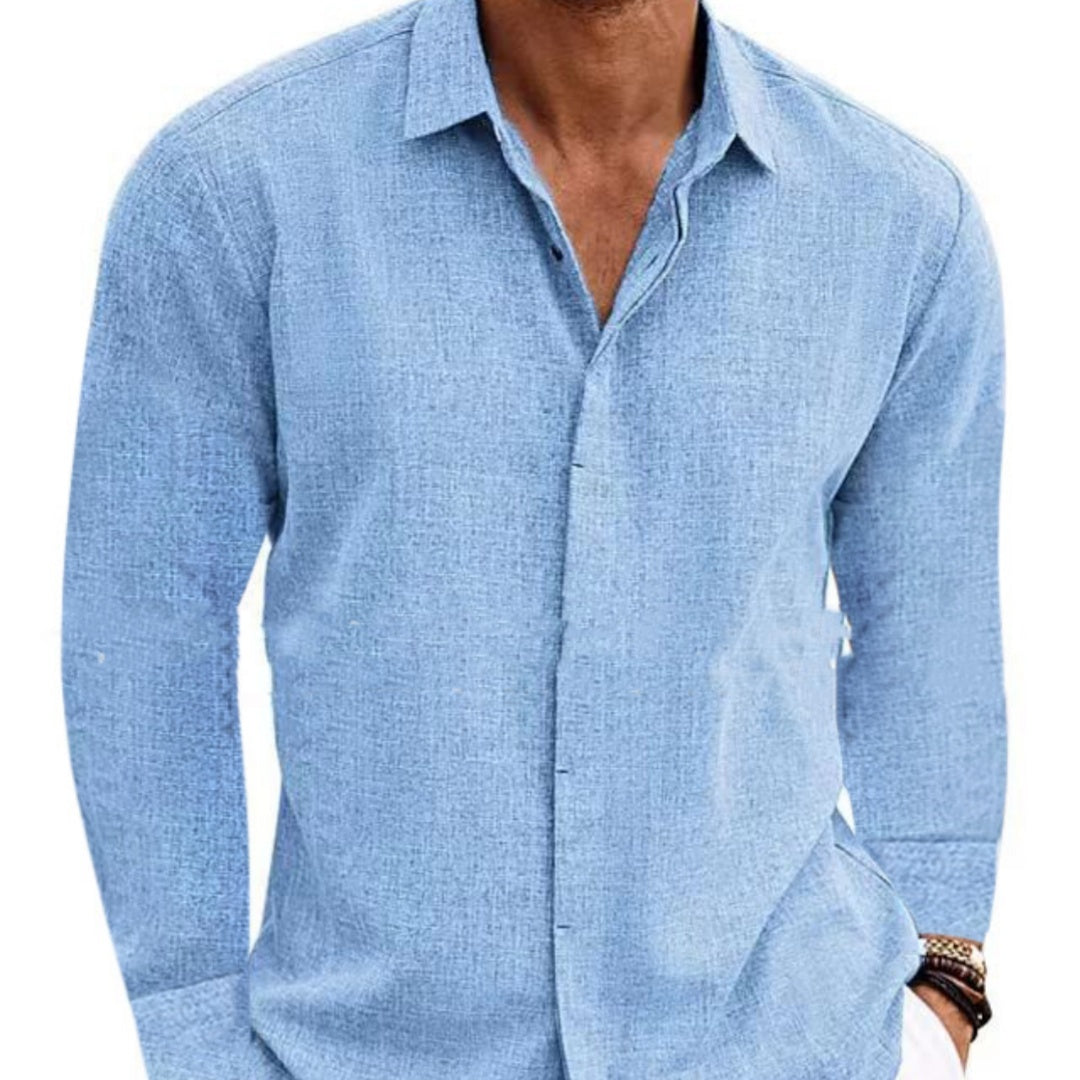 Solid Color Long Sleeve Men's Cardigan
