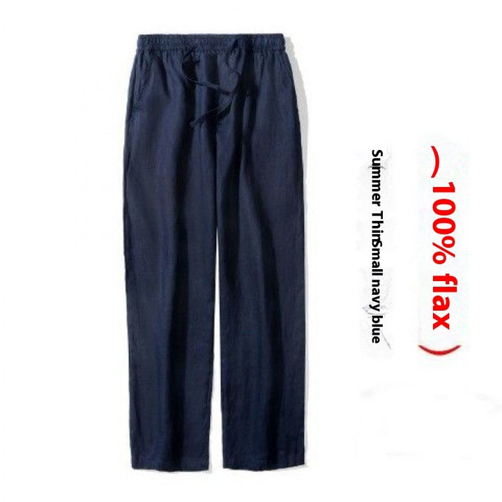 Cotton Linen Cropped Men's Casual Pants Style - cas7m
