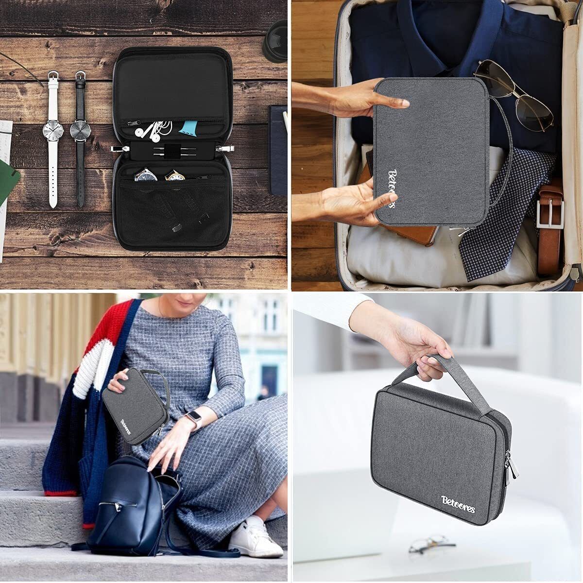 Portable Watch Strap Band Organizer Storage Bag Holder Travel Case Women Men - -grey - cas7m
