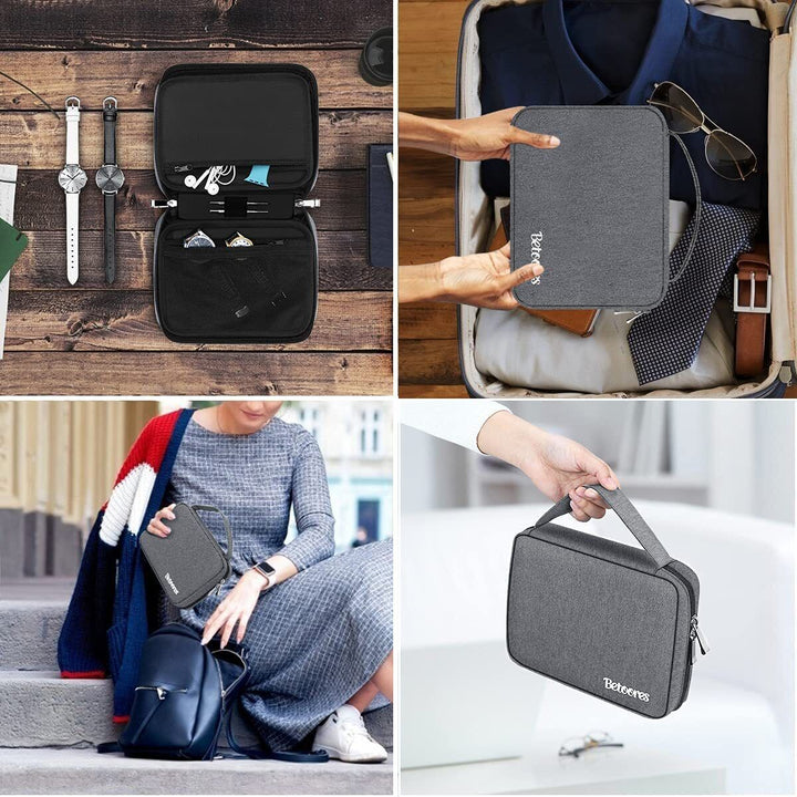 Portable Watch Strap Band Organizer Storage Bag Holder Travel Case Women Men - -grey - cas7m