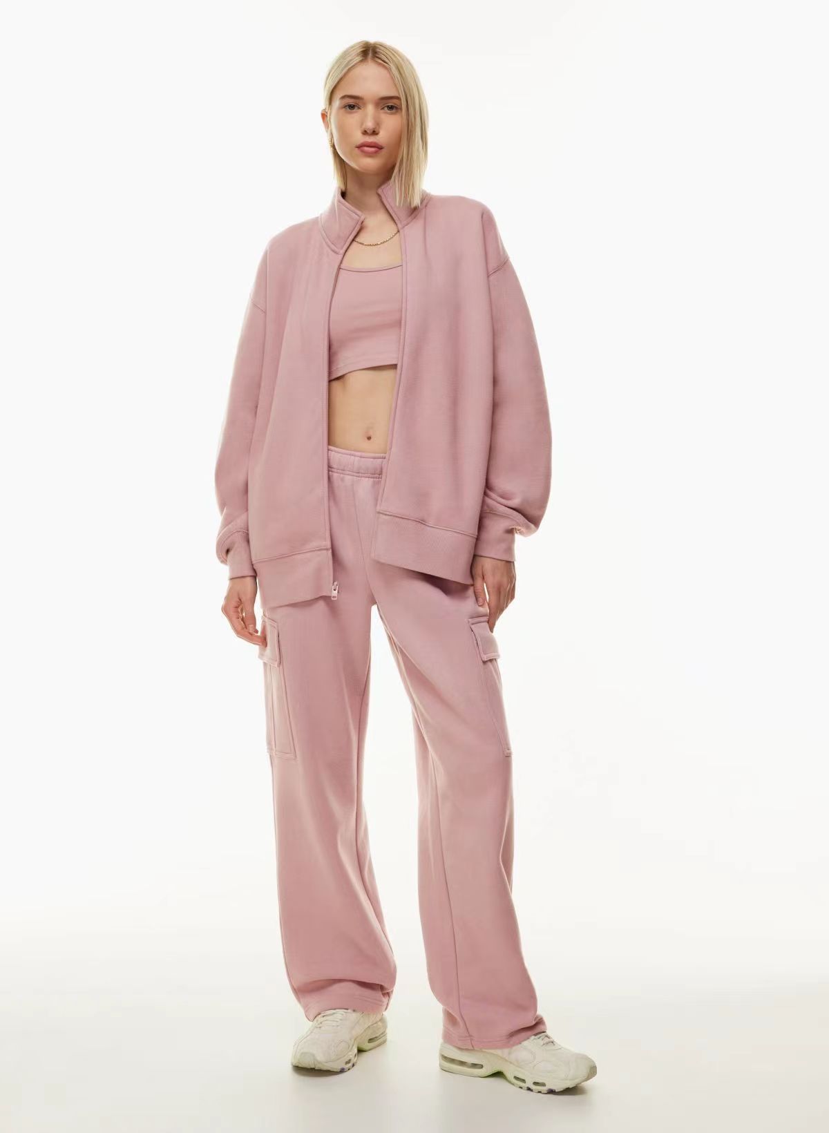 Elastic-waist High Waist Wide-leg Ankle-length Pants - cas7m