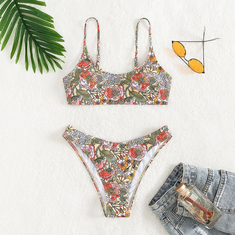 Womens Sexy Two-piece Bikini Swimsuit Set - cas7m