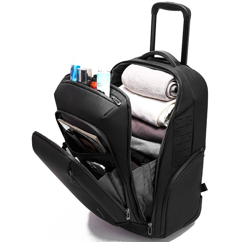 Elite Business Travel Trolley Backpack - Durable Polyester, 20-35L Capacity - cas7m