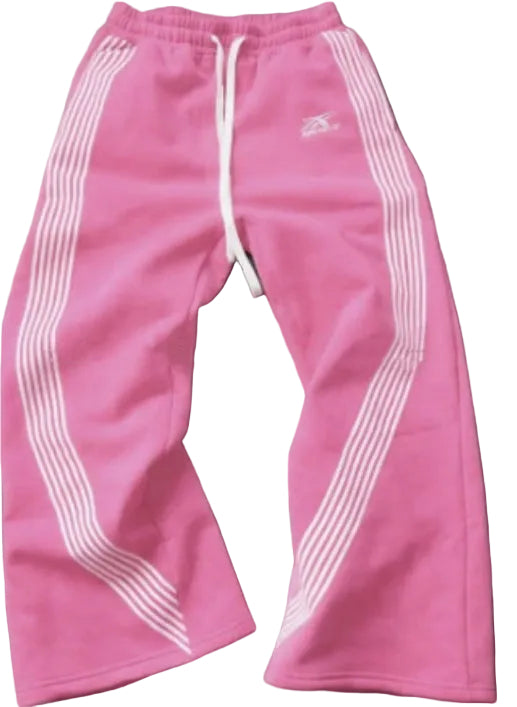 Striped With Fleece Lining Fleece Sports Pants - cas7m