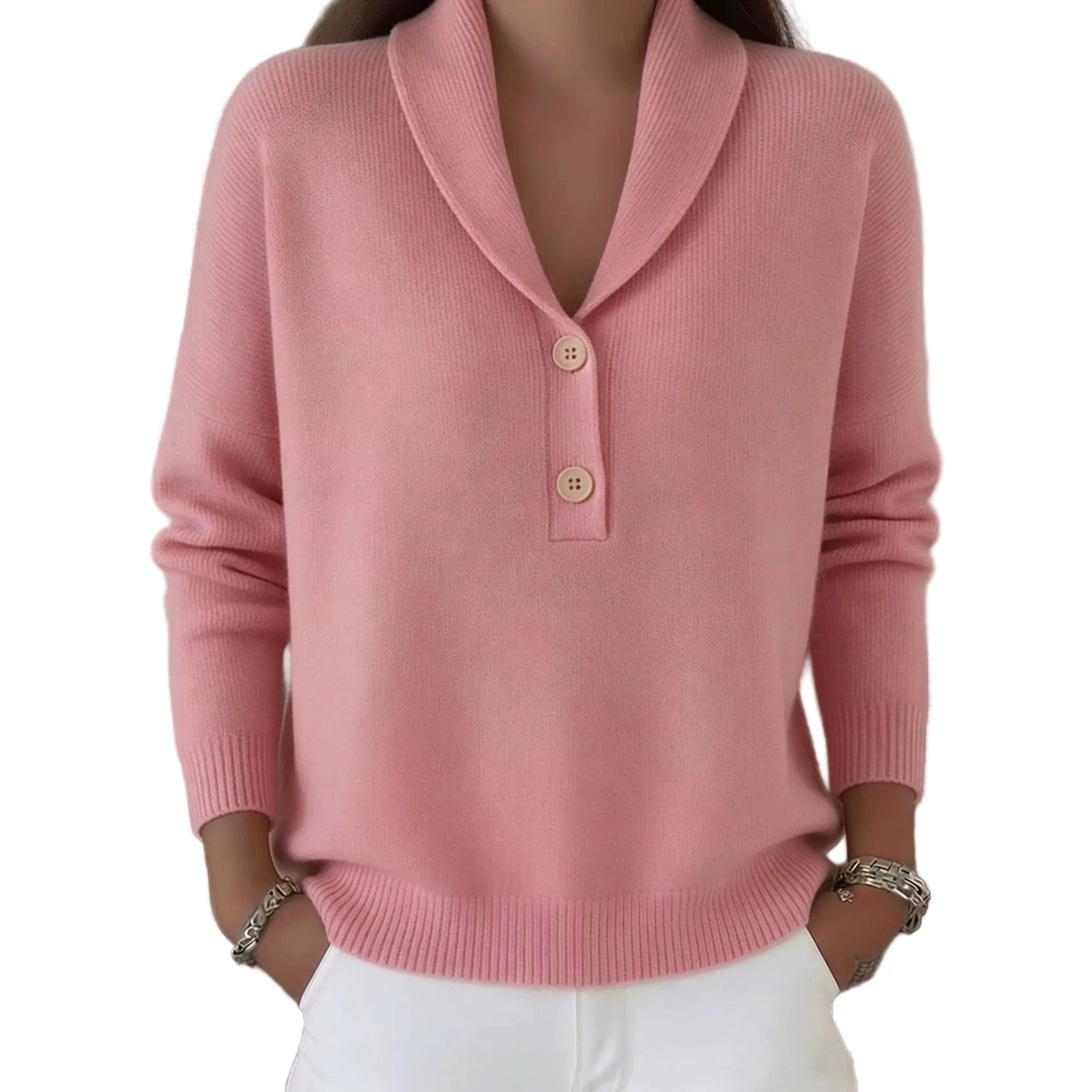 New Fallwinter Solid-color Polo-neck Casual Chic Womens Wear - cas7m