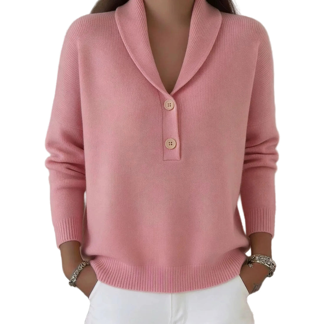 New Fallwinter Solid-color Polo-neck Casual Chic Womens Wear - cas7m