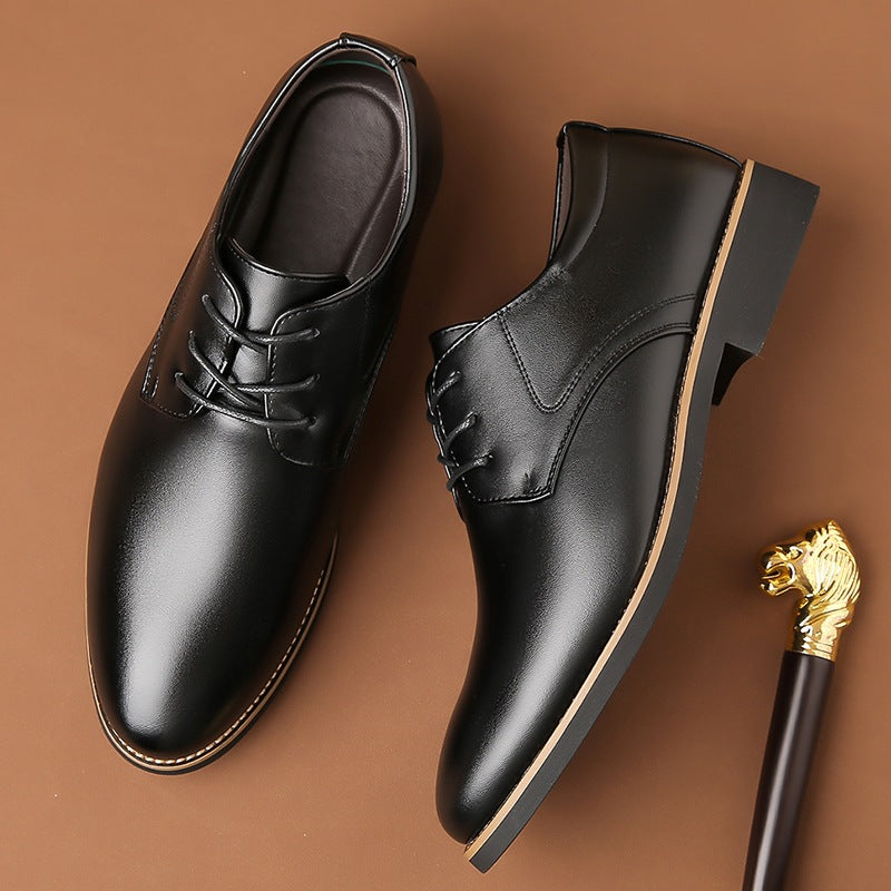 Plus Size Business Formal Wear Black Leather Shoes For Men - cas7m