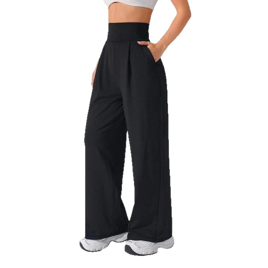 Ladies' Slimming High-Waisted Straight Pants - cas7m