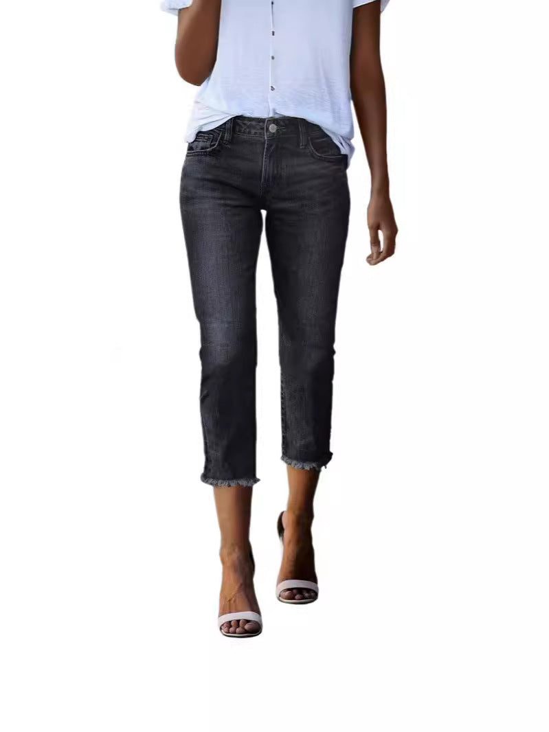 Fashionable Retro Slim-fit Stretch Jeans For Women - cas7m