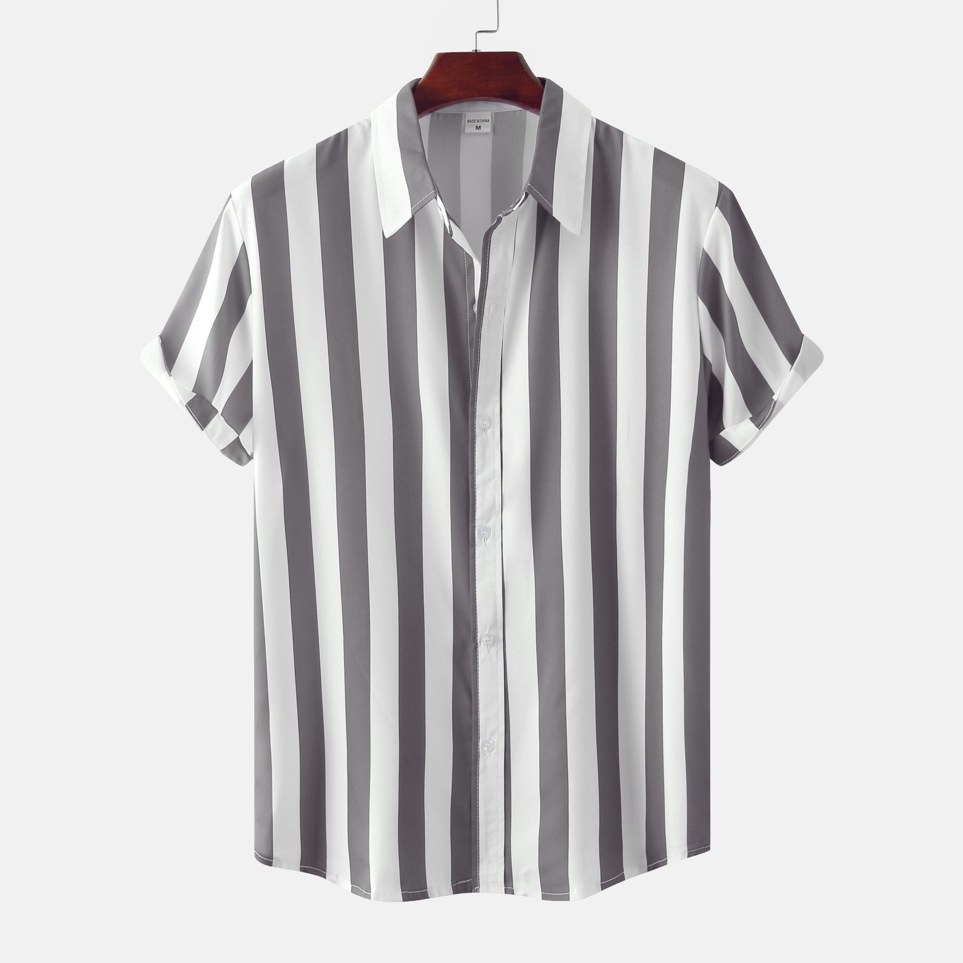 Men's 3D Printed Short Sleeve Turn Loose Shirt - cas7m