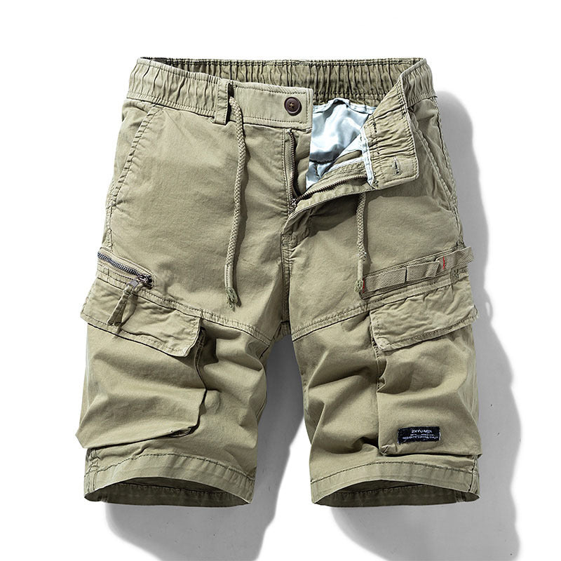 Solid-color Loose-fit Cargo Shorts For Men - cas7m