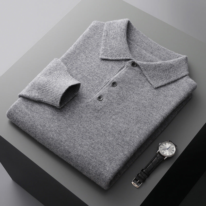 Men's Business Casual Long Sleeve Pullover Cashmere Sweater - cas7m