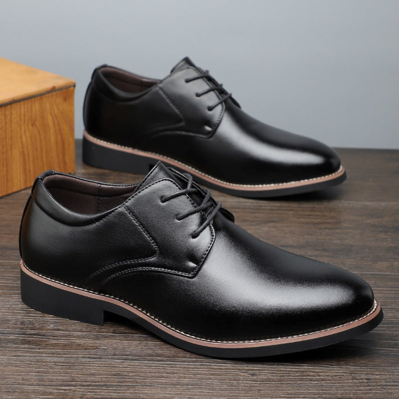 Plus Size Business Formal Wear Black Leather Shoes For Men - cas7m