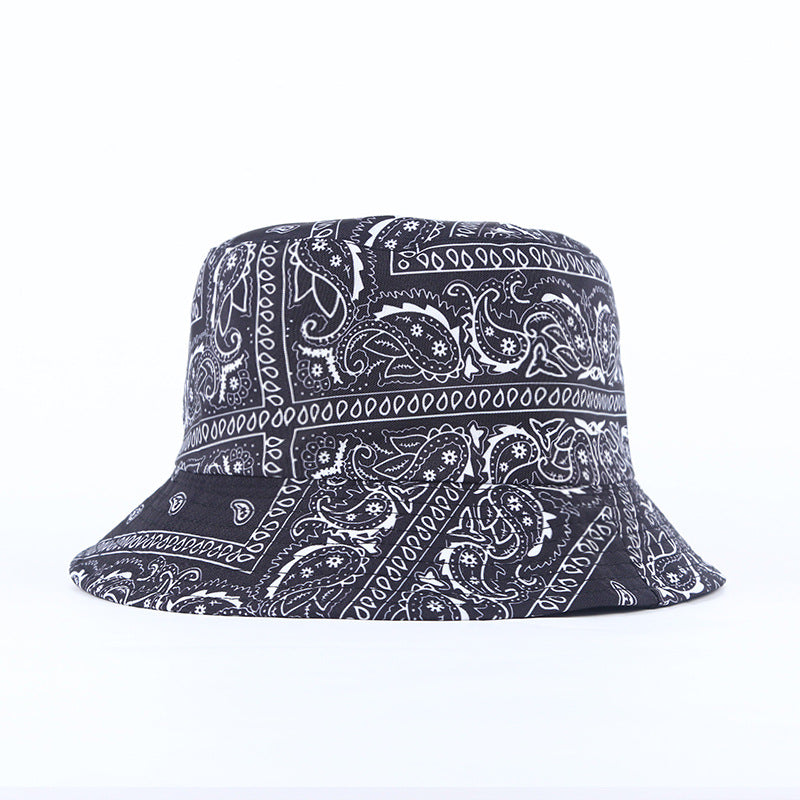 Unisex Cotton Polyester Grid Print Wide Brim Bucket Hat - cas7m